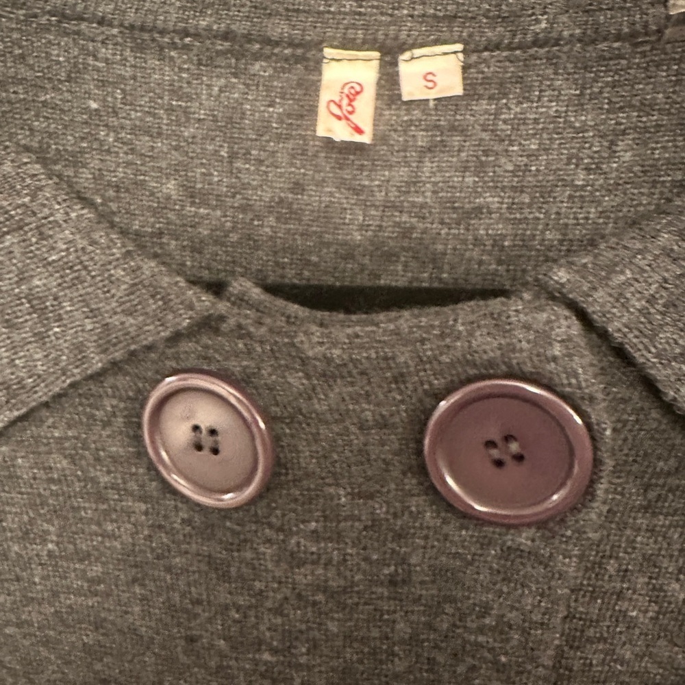 Women’s wool Joie Black/Gray Knit Cardigan with Structured Collar - Picture 4 of 7